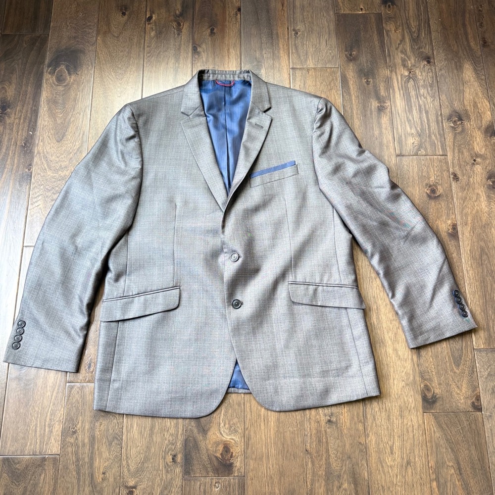 Billy London Suit Jacket Mens 46R Grey Excellent 2-Button Sharkskin Blazer UK